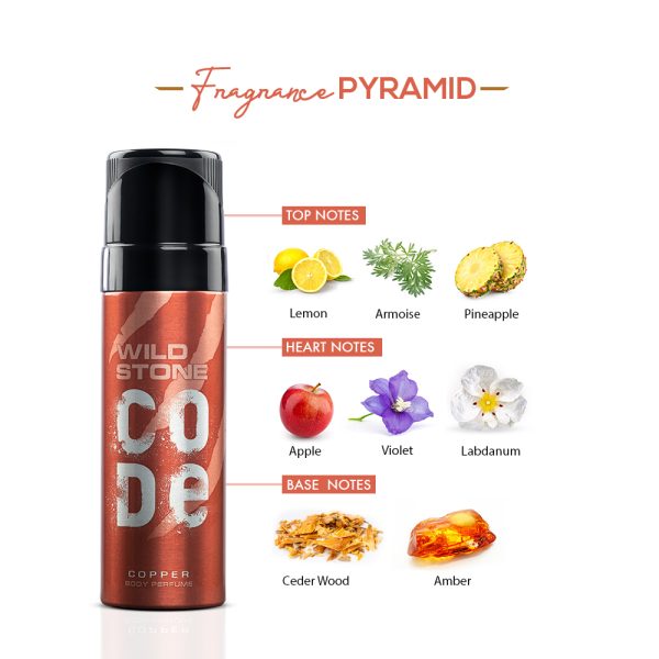 Wild Stone Code Copper Body Perfume for Men 120ml (Indian) - Image 4