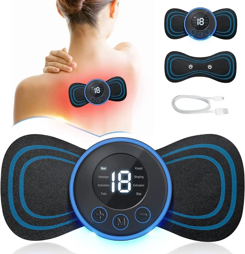 Mini Massager - Rechargeable Shoulder, Neck, Muscle, Tendonitis, Deep Tissue, Back Massager with 2 Pcs Butterfly Electro Pad - Image 2