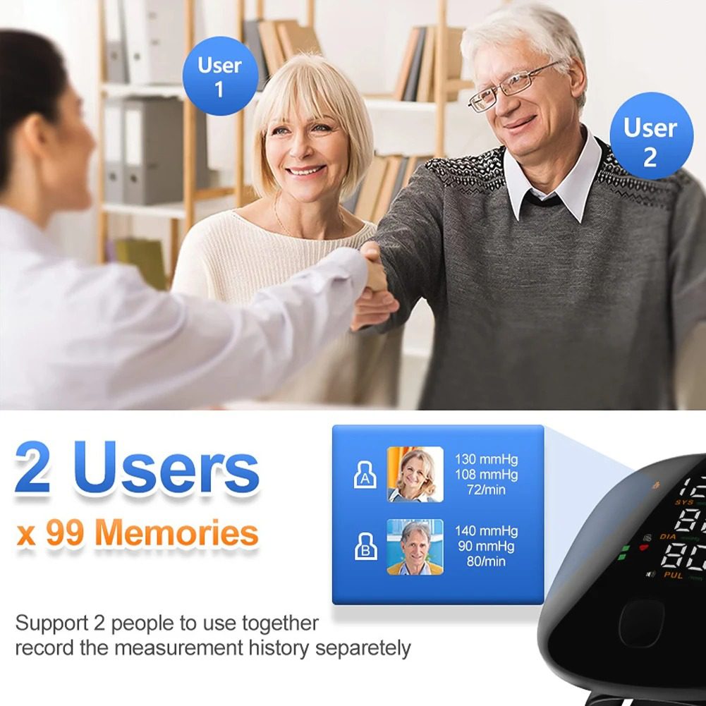 Digital Wrist Blood Pressure Monitor — Rapid Measurements, Large Screen, USB Rechargeable - Image 2